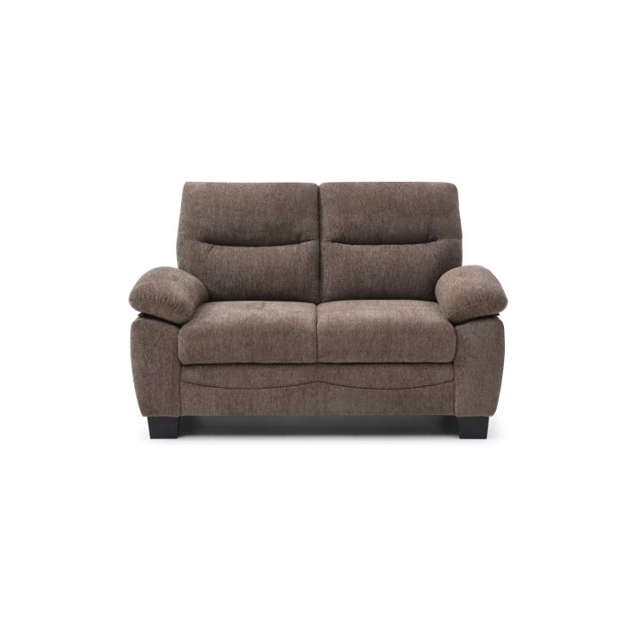 brown upholstered loveseat (two-seater sofa)