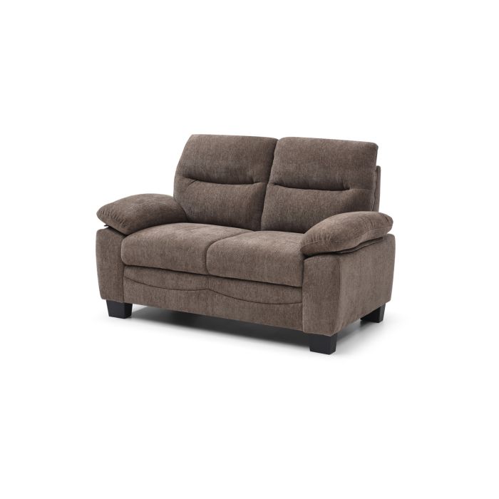 brown upholstered loveseat (two-seater sofa)