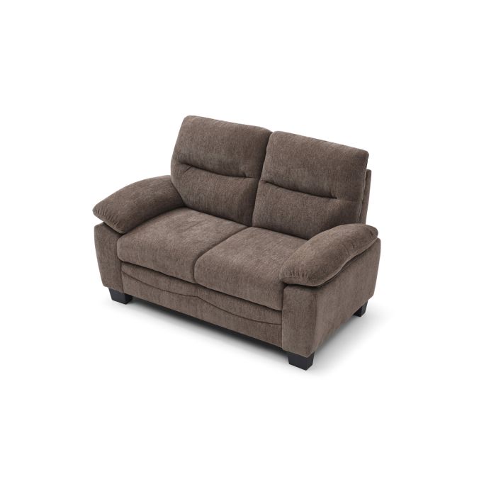 brown upholstered loveseat (two-seater sofa)