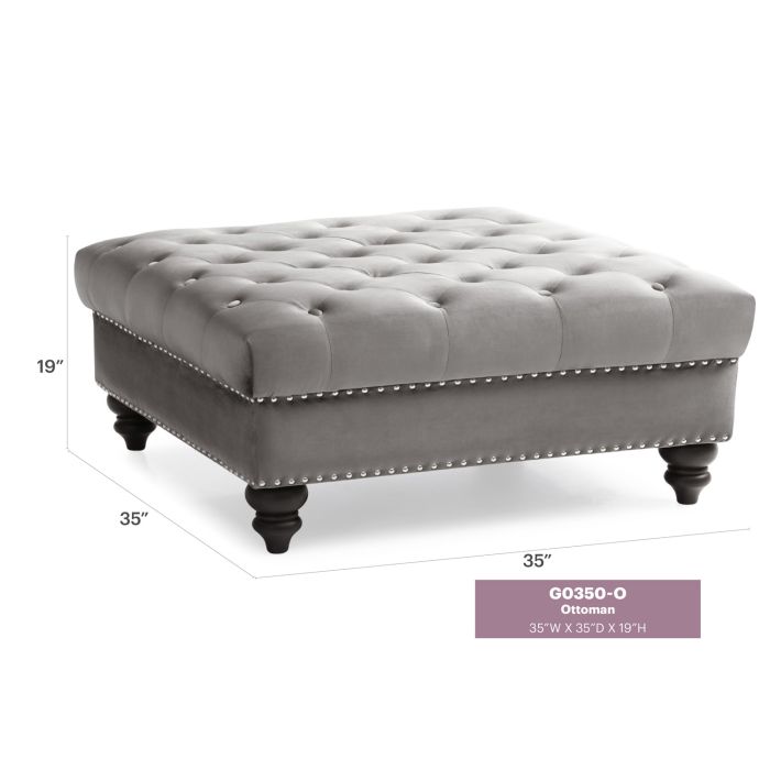 Nola Ottoman, Dark Gray