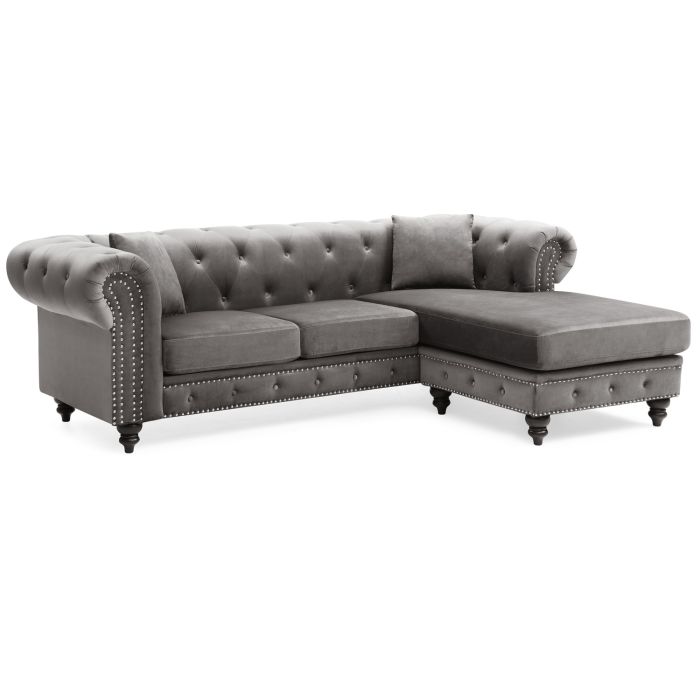 Nola Sofa Chaise, Dark Gray