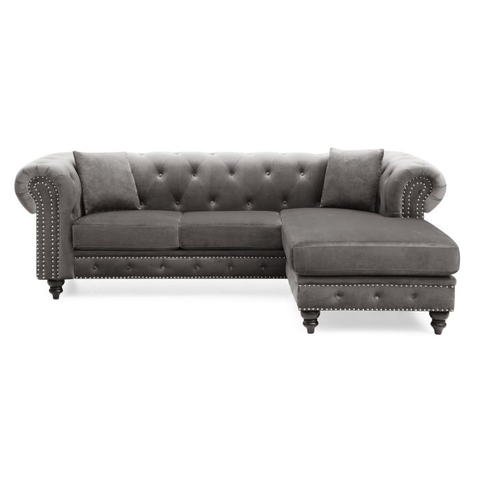Nola Sofa Chaise, Dark Gray