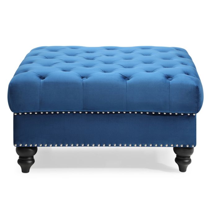 Nola Ottoman, Navy Blue