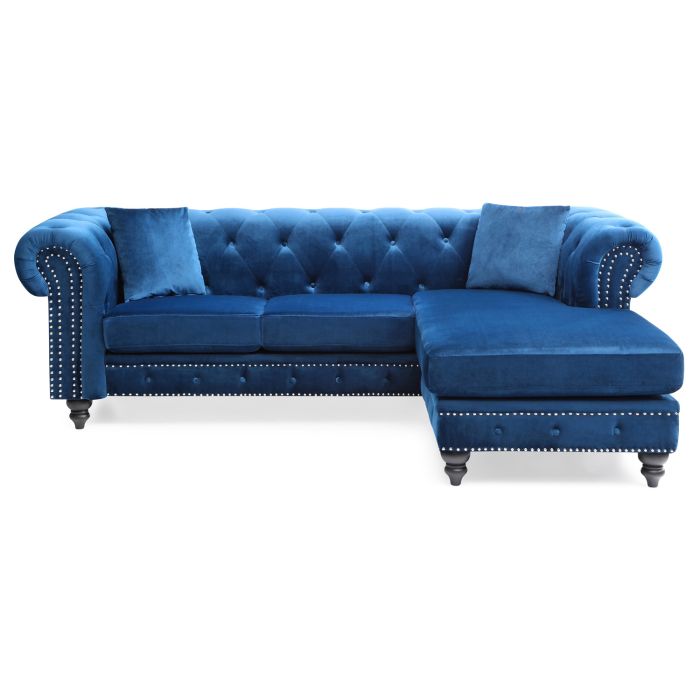 Nola Sofa Chaise, Navy Blue