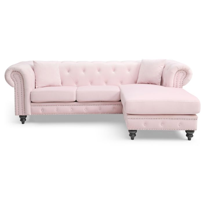 Nola Sofa Chaise, Pink