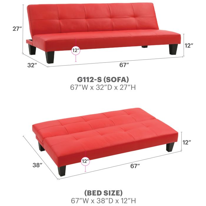 Alan Sofa Bed, Red
