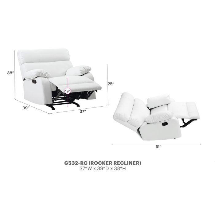 Manny Rocker Recliner, White