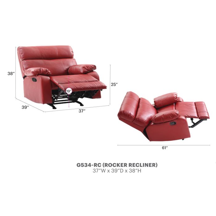 Manny Rocker Recliner, Red