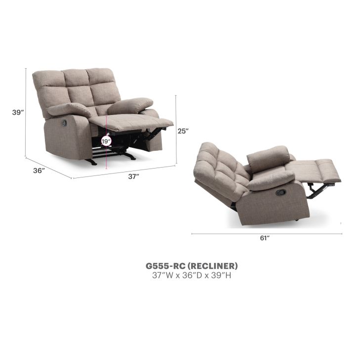 Cindy Recliner, Gray