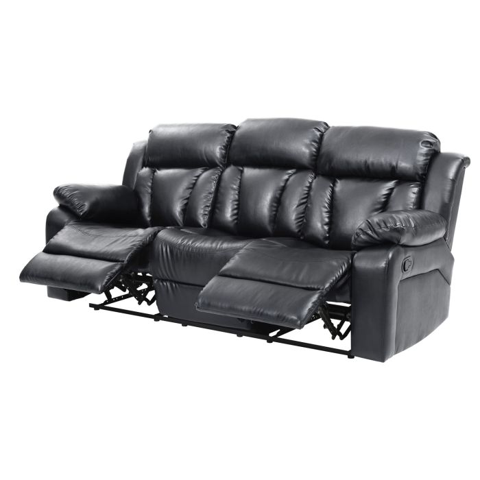 Daria Reclining Sofa, Black