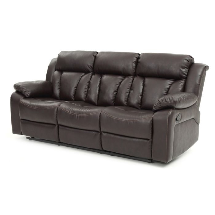 Daria Reclining Sofa, Dark Brown