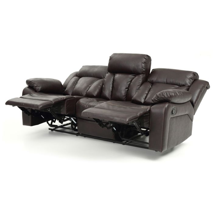 Daria Reclining Sofa, Dark Brown