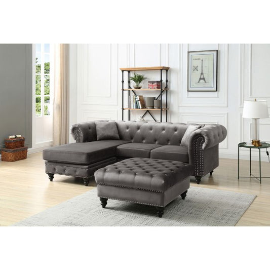 Nola Sofa Chaise, Dark Gray