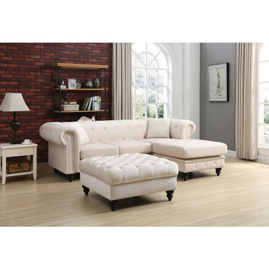 Nola Sofa Chaise, Ivory