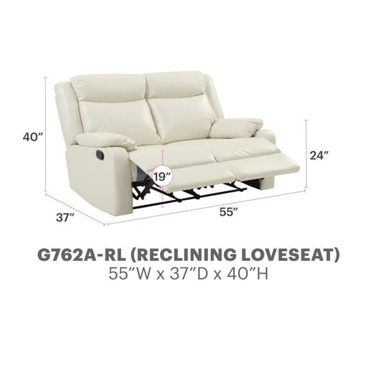 Ward Reclining Loveseat, Pearl
